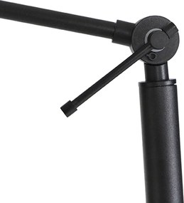 Регулируема черна подова лампа с бежов плюшен абажур 50 см - Editor