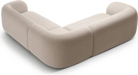 Бежов кадифен ъглов диван Kate – Micadoni