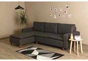 Сив ъглов диван (ляв ъгъл) Lungo – Balcab Home