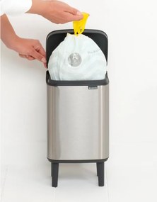 Кош за боклук Brabantia Bo Small Hi 1006642, 4 л, Плавно и безшумно отваряне, Противоплъзгаща основа, Устойчив на пръстови отпечатъци, Инокс/Мат
