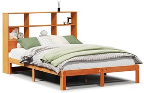 3322579 vidaXL Легло с етажерка за книги, без матрак, 120x200 см, бор масив