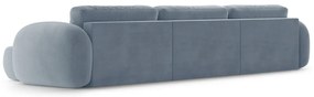 Сиво-син кадифен сгъваем/с място за съхранение ъглов диван (U форма) Tonale – Cosmopolitan Design