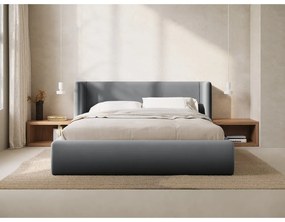 Сиво двойно легло 180x200 cm тапицирано с място за съхранение с включена подматрачна рамка Jason – Windsor &amp; Co Sofas