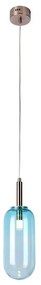 Синьо LED висящо осветително тяло със стъклен абажур ø 13 cm Fiuggi – Candellux Lighting