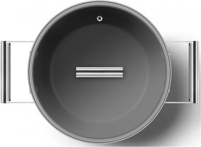 Тенджера SMEG CKFC2411RDM, 4.8 л, Ø24 см, Тефлоново покритие, До 250°C, Индукция, Червен