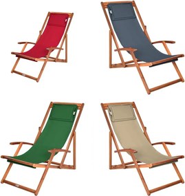 Сгъваем регулируем градински шезлонг от акациева дървесина Зелено