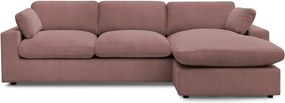 Розов ъглов диван от рипсено кадифе Belair – Bobochic Paris