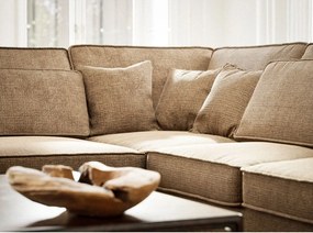 Светлокафяв шенилов ъглов диван (ляв ъгъл/L форма) Kirou – Maison de Rêve