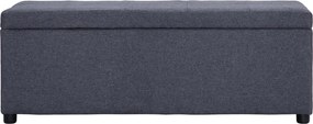 281318 vidaXL Пейка с отделение за съхранение, 116 см, тъмносива, полиестер