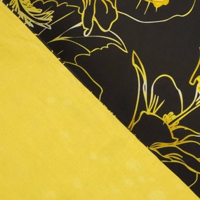 Памучни чаршафи с жълти флорални мотиви 3 части: 1бр 200x220 + 2бр 70 cmx80