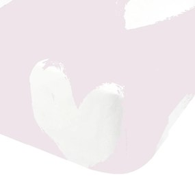 Розов еластичен двоен фланелен детски чаршаф 135x190 cm Hearts – Catherine Lansfield