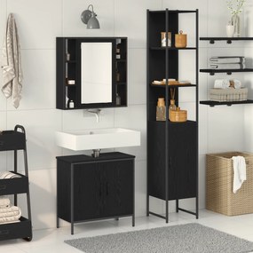 Шкаф за баня Sonata H Черен дъб 60x30x60 см Инженерна дървесина