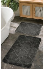 Антрацитни килими за баня в комплект от 2 бр. 50x80 cm Cizgili – Foutastic