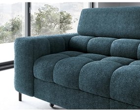 Син сгъваем/с място за съхранение ъглов диван от прежда с примки от букле (десен ъгъл/L форма) Ferucce – ELTAP