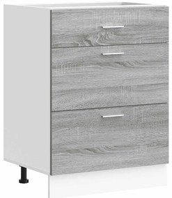 854255 vidaXL Кухненски шкаф "Lyon", сив, инженерно дърво сонома