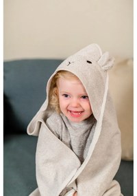 Сива памучна детска хавлия с качулка 76x76 cm Rabbit – Kindsgut
