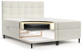 Кремаво боксспринг легло с място за съхранение 180x200 cm Urbaneo – Maison de Rêve