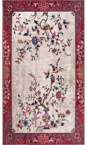 Червен и кремав килим, който може да се мие, 80x50 cm - Vitaus