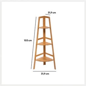 Ъглова етажерка 5five Bambou, 3 нива