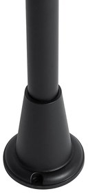 Външна подова лампа черна с оребрено стъкло 100 см IP44 - Charlois Ribbed