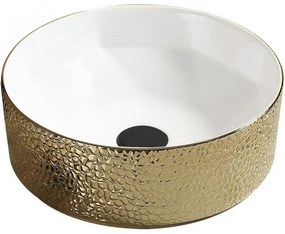 Mexen Clarisa умивалник за над плот 41 x 41 см, бял/златист - 22074153