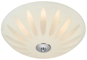 Бяло осветително тяло за таван със стъклен абажур Petal – Markslöjd