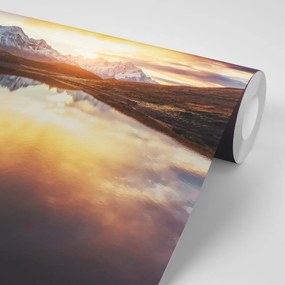 Фототапет – Ослепителен залез над планинско езеро