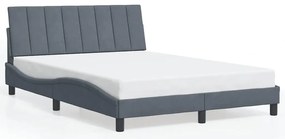 3207844 vidaXL Рамка за легло без матрак Hanko, тъмносива, 140x190 см, кадифе