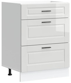 854261 vidaXL Кухненски шкаф Porto, бял гланц, инженерно дърво