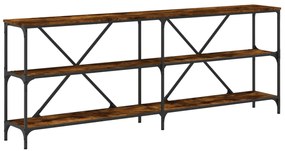 832860 vidaXL Конзолна маса опушен дъб 200x30x75 см инженерно дърво и желязо
