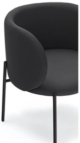 Черен фотьойл от изкуствена кожа Mogi - Teulat