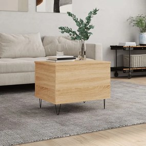 830951 vidaXL Кафе маса, дъб сонома, 60x44,5x45 см, инженерно дърво