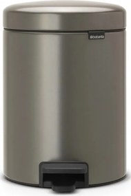 Кош за боклук с педал Brabantia NewIcon 649012, 5 л, Плавно затваряне, Противоплъзгаща основа, Сив