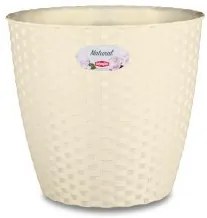 Stefanplast - Кръгла кашпа Natural Line 14 см - крема