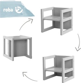 Сива детска пейка Country Style – Roba