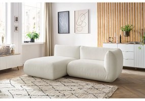 Ъглов диван от бял велур (ляв ъгъл) Lecomte - Bobochic Paris