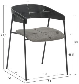 Кресло Корин HM9975.02 цвят сив-черен