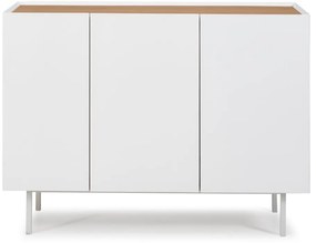 Бял нисък скрин от декор от дъб 110x85 cm Arista – Teulat