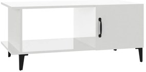 812759 vidaXL Кафе маса, бял гланц, 90x50x40 см, инженерно дърво