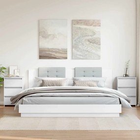 806224 vidaXL Нощни шкафчета, 2 бр, бял гланц, 40x35x62,5 см, инженерно дърво