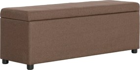 281320 vidaXL Пейка с отделение за съхранение, 116 см, кафява, полиестер