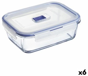 Херметическа Кутия за Обяд Luminarc Pure Box Active 19 x 13 cm 1,22 L Двуцветен Cтъкло (6 броя)