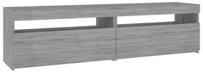 815126 vidaXL ТВ шкафове с LED осветление, 2 бр, сив сонома, 75x35x40 см
