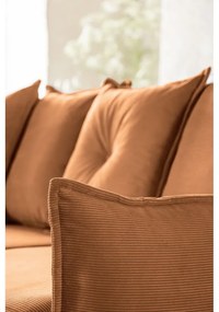 Разтегателен диван от велур в тухлен цвят (ляв ъгъл) Lazy Lukka - Miuform