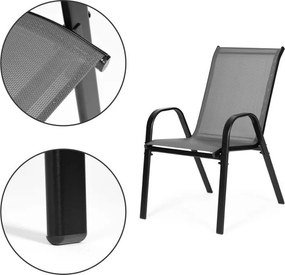 Градински столове за терасата - комплект от 4 броя Черен