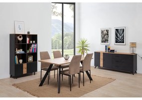 Маса за хранене с дъбов плот 90x160 cm Texas - Marckeric