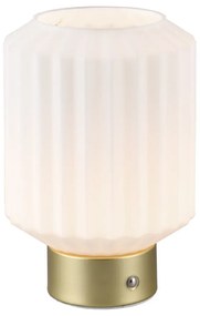 Димируема настолна LED лампа в бяло и златисто със стъклен абажур (височина 19,5 см) Lord - Trio