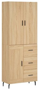 3196030 vidaXL Висок шкаф, дъб сонома, 69,5x34x180 см, инженерно дърво