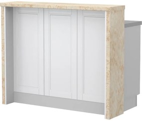 Бар Пейка Tahoma-Length: 120 cm-White matte-Latino Marble