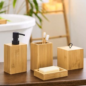 Бамбуков органайзер за баня за памучни тампони в естествен цвят Hanoi – douceur d'intérieur